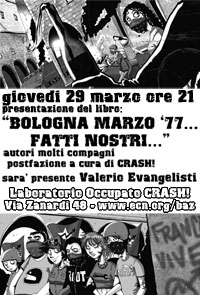 Bologna marzo 77 fatti nostri con Valerio Evangelisti