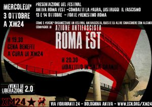 Presentazione di Antifa Roma Fest – Combatti la paura, distruggi il fascismo @ Xm24 | Bologna | Emilia-Romagna | Italia