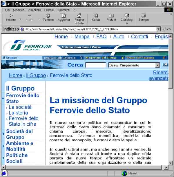   Schermata di IE settato con font grandi  