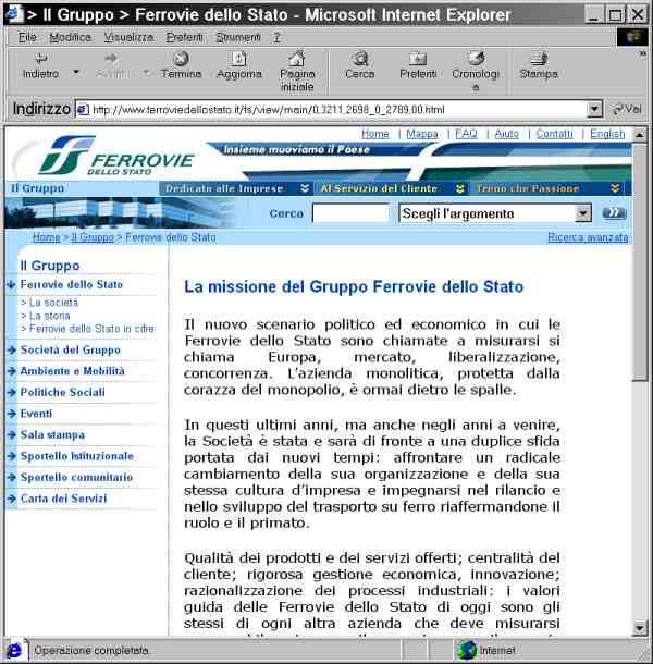   Schermata di IE settato con font piccoli  