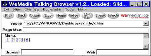 Schermata di WeMedia Talking Browser di un esempio di menu' corretto