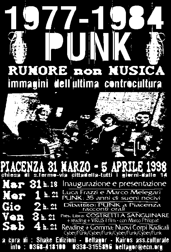 1997-1985 PUNK - Piacenza - 31 marzo 5 aprile 1998